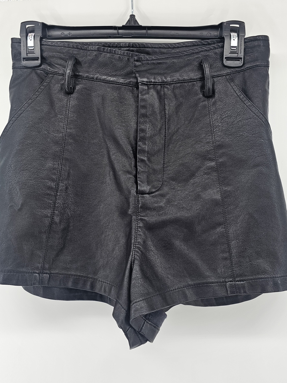 Le Lis Collection‎ Black Faux Leather High Waisted Shorts - Size S